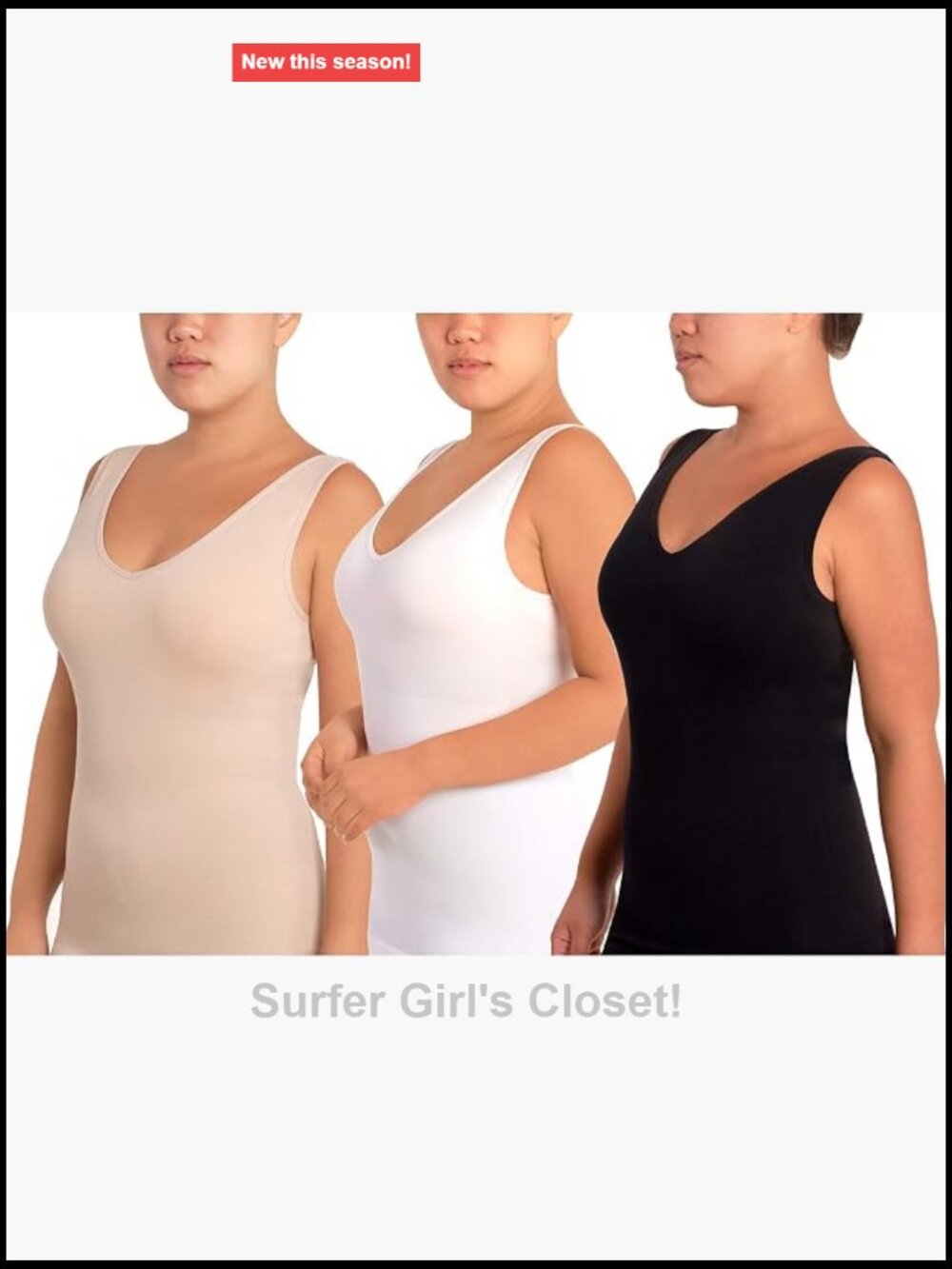 Seamless Shaping Camisole 3 Pack Scoop Neck Smoothing Tanks
